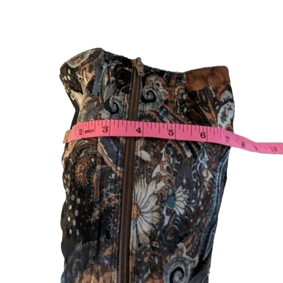 Bucco Italy Saturn Tall Knee High Floral Velvet Platform Boots Size 10 - Picture 7 of 10